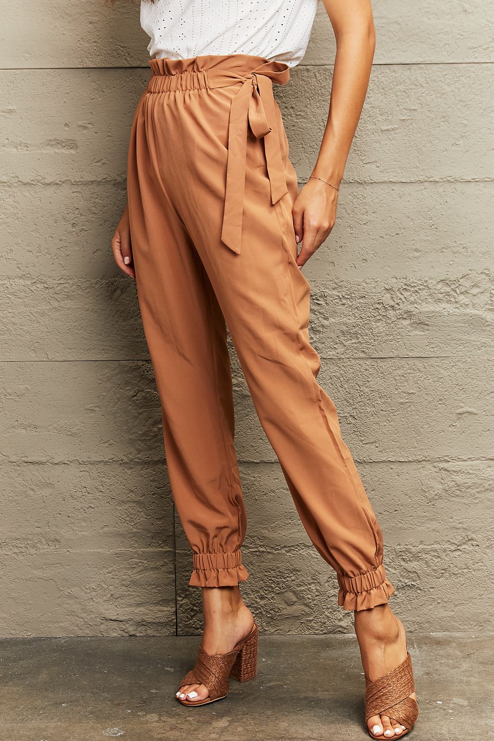 Trendsi Cupid Beauty Supplies Women Pants Tie Waist Cropped Pants