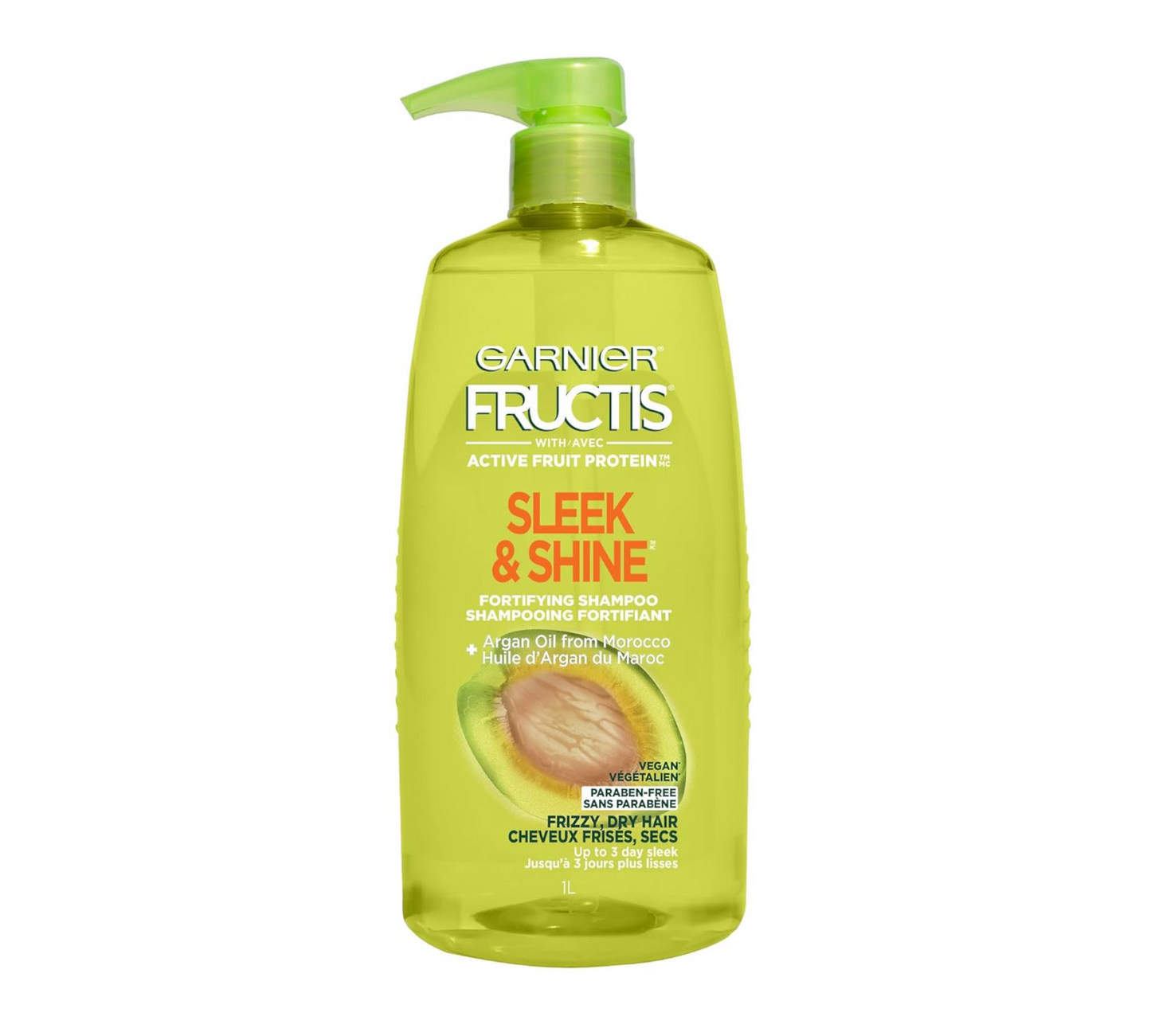 Garnier Fructis Sleek & Shine Fortifying Shampoo for Frizzy Hair,