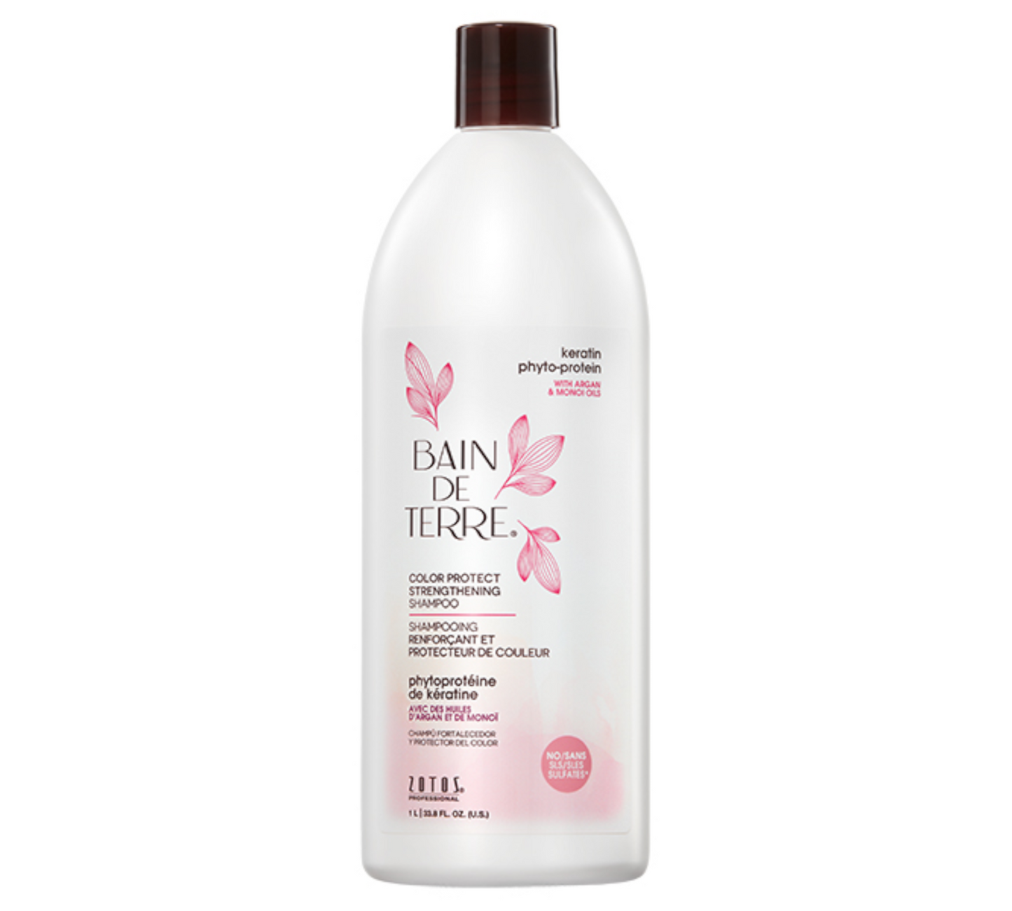 Bain De Terre Keratin Strengthening Shampoo, 1 Liter | Sulfate-Free Hair Repair