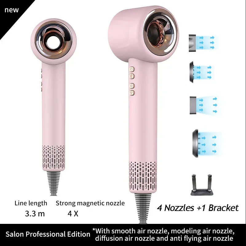 Cupid Beauty Supplies Cupid Beauty Supplies Pink 4 Nozzle 3.3M / EU Hair Dryer Leafless Hair Dryer: Super-Speed Ionic Styling Tool