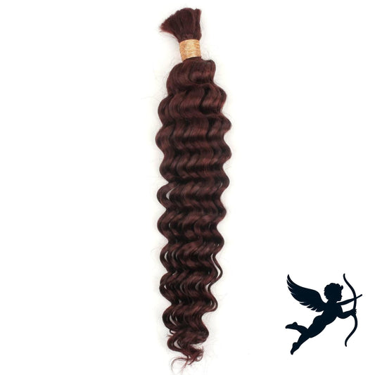 Burgundy Deep Wave Bulk Human Hair Extensions