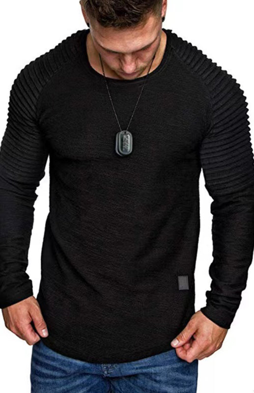 Men's Long Sleeve Muscle Fit T-Shirt | Gym Workout Athletic Tee