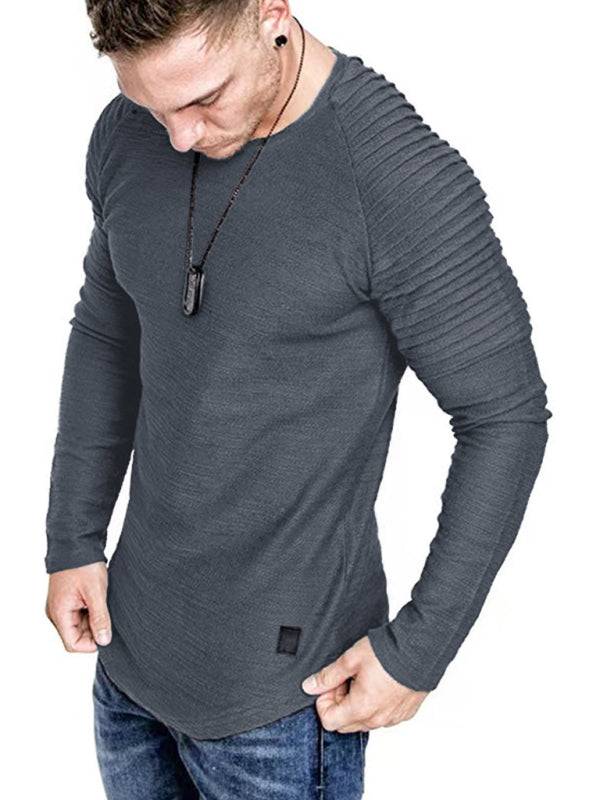 Men's Long Sleeve Muscle Fit T-Shirt | Gym Workout Athletic Tee