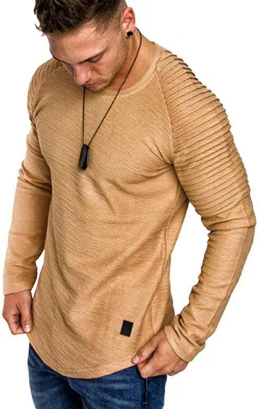 Men's Long Sleeve Muscle Fit T-Shirt | Gym Workout Athletic Tee