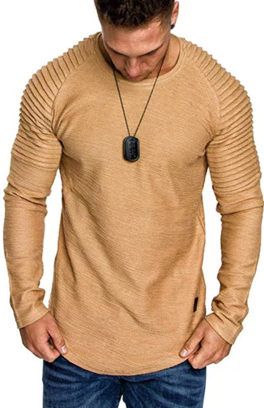 Men's Long Sleeve Muscle Fit T-Shirt | Gym Workout Athletic Tee