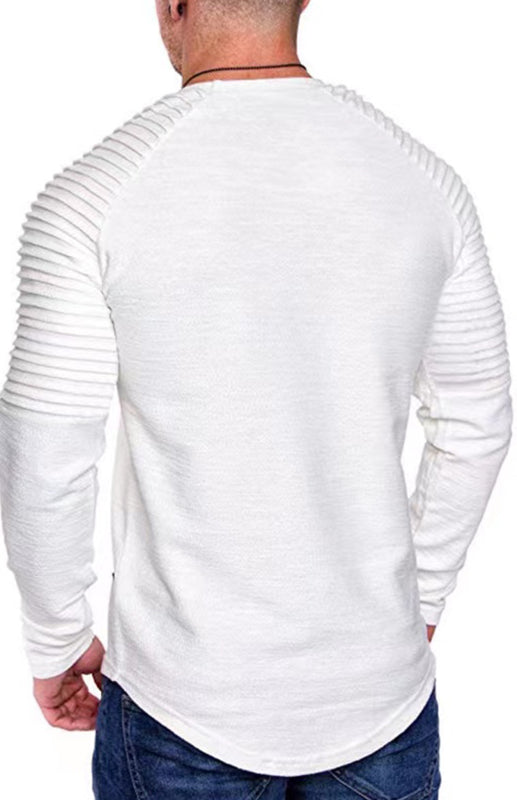 Men's Long Sleeve Muscle Fit T-Shirt | Gym Workout Athletic Tee