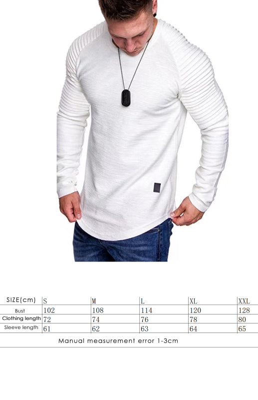 Men's Long Sleeve Muscle Fit T-Shirt | Gym Workout Athletic Tee