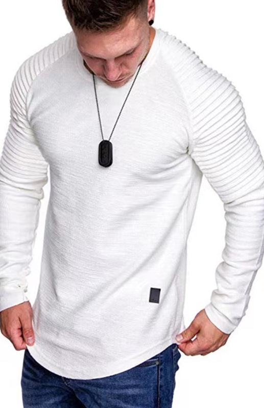 Men's Long Sleeve Muscle Fit T-Shirt | Gym Workout Athletic Tee