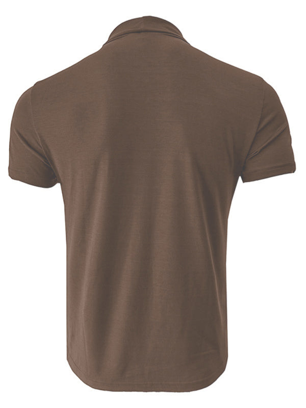 Men's turtleneck all-match bottoming short-sleeved t-shirt