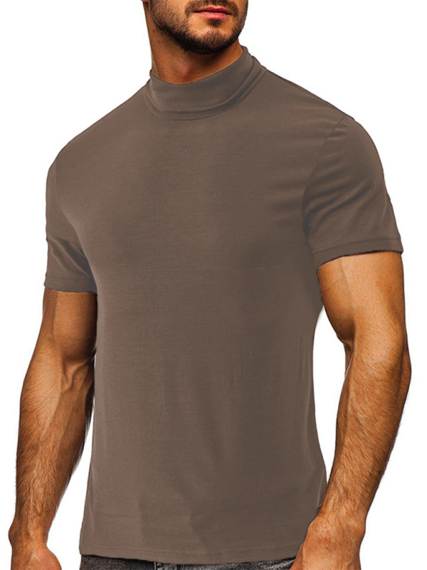 Men's turtleneck all-match bottoming short-sleeved t-shirt