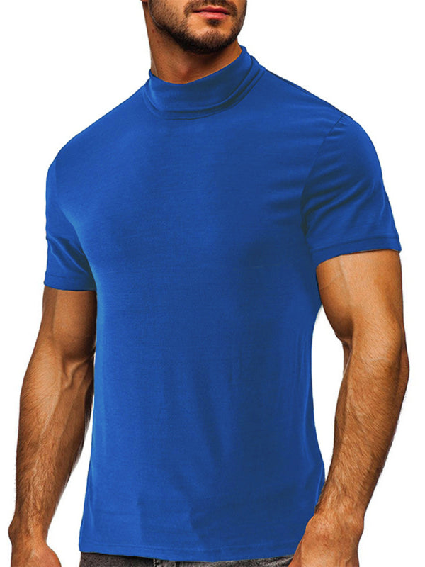 Men's turtleneck all-match bottoming short-sleeved t-shirt