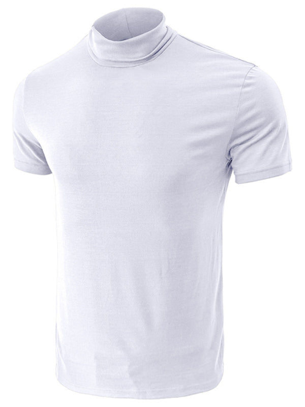 Men's turtleneck all-match bottoming short-sleeved t-shirt