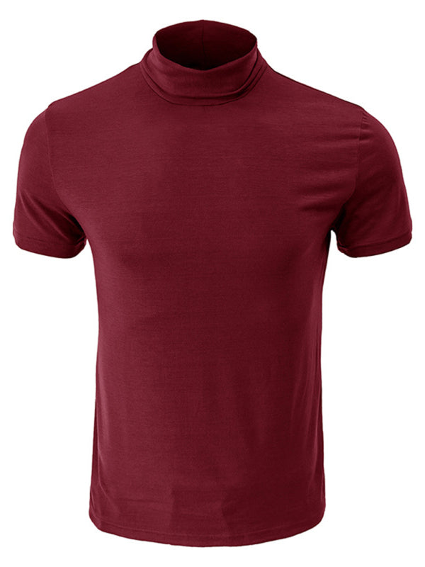 Men's turtleneck all-match bottoming short-sleeved t-shirt