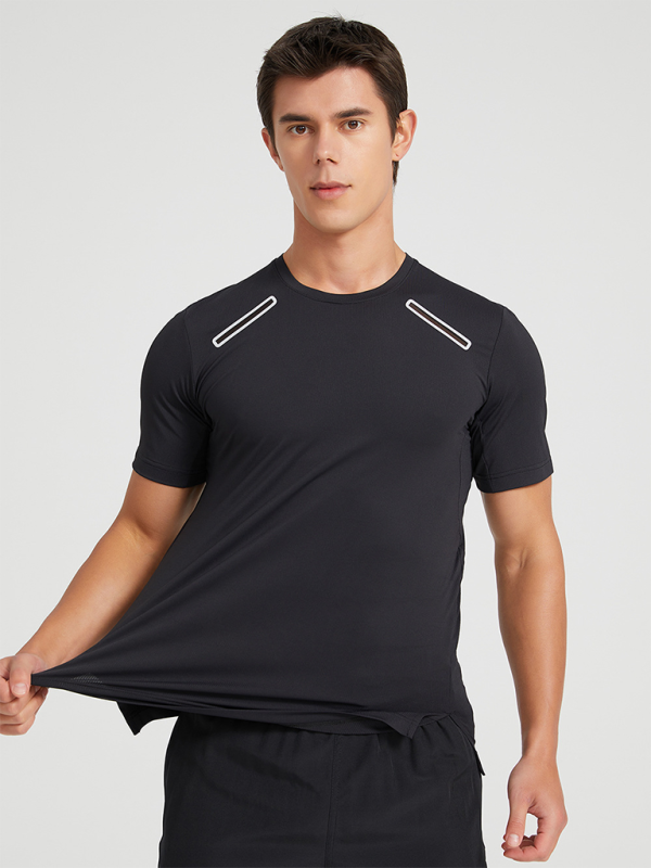 Men's Breathable Stretch Short-Sleeved Sports T-Shirt for Outdoor Fitness