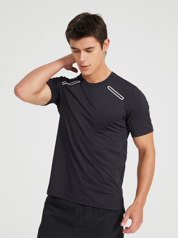 Men's Breathable Stretch Short-Sleeved Sports T-Shirt for Outdoor Fitness