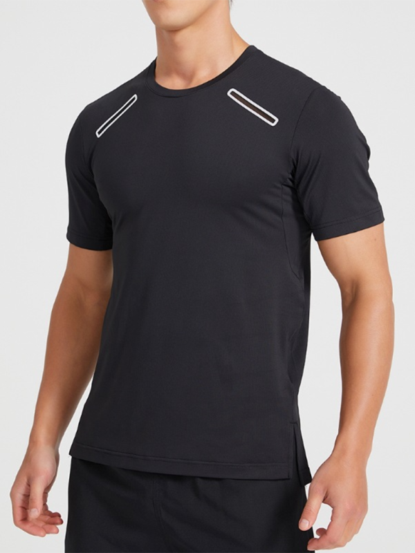 Men's Breathable Stretch Short-Sleeved Sports T-Shirt for Outdoor Fitness