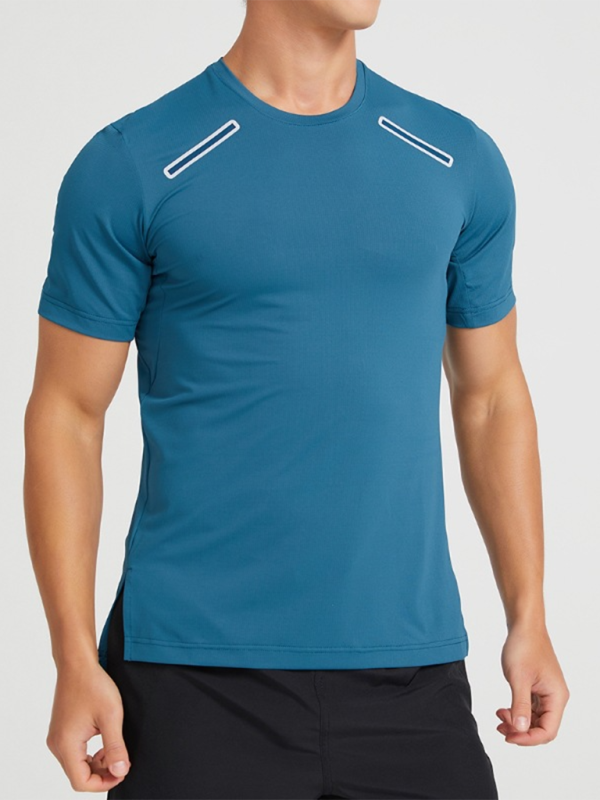 Men's Breathable Stretch Short-Sleeved Sports T-Shirt for Outdoor Fitness