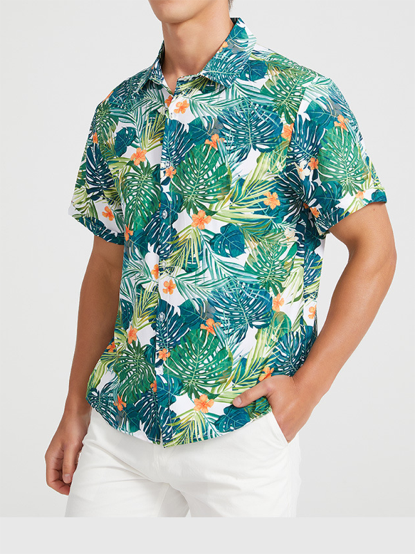 Men's Beach Shirt Hawaiian Vacation Print Short Sleeve Shirt