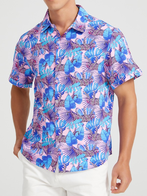 Men's Beach Shirt Hawaiian Vacation Print Short Sleeve Shirt