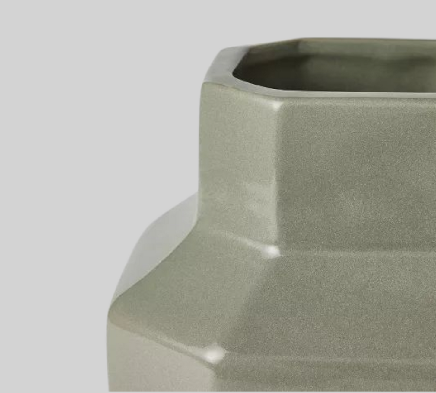 Glossy Ceramic Octagon Vase