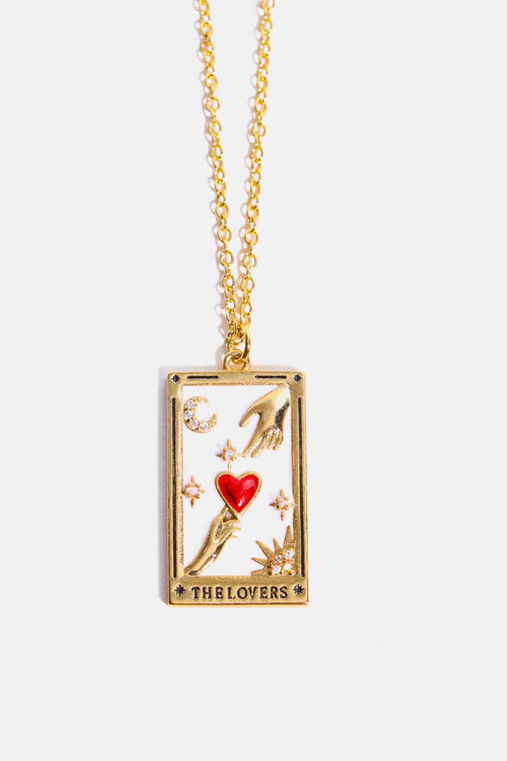Trendsi Cupid Beauty Supplies Heart / One Size Women Necklace Tarot Card Pendant Stainless Steel Necklace