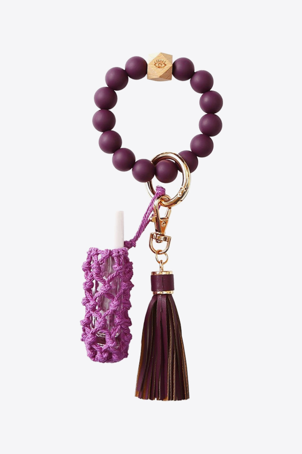 Trendsi Cupid Beauty Supplies Plum / One Size Keychains Evil Eye Beaded Keychain with Tassel