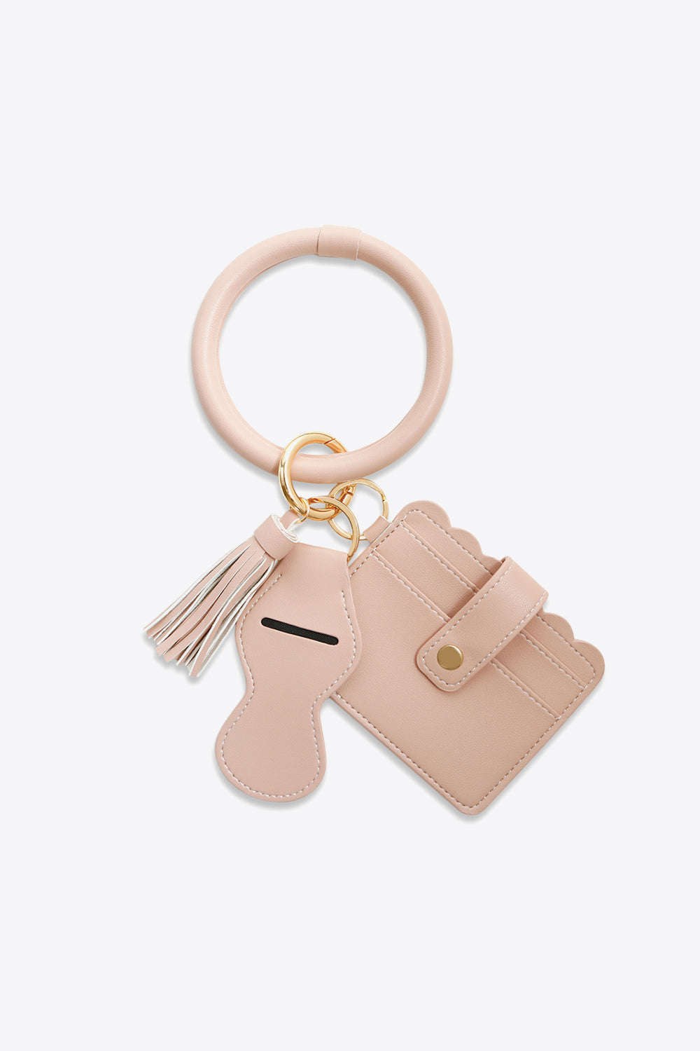 Trendsi Cupid Beauty Supplies Pale Blush / One Size Keychains PU Wristlet Keychain with Card Holder