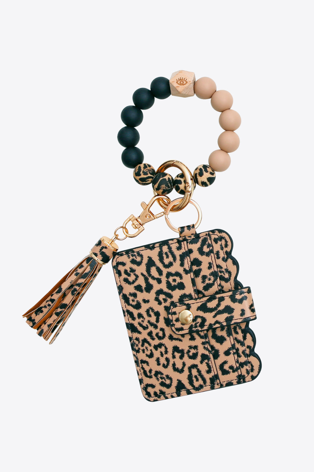 Trendsi Cupid Beauty Supplies Keychains Random 2-Pack Leopard Mini Purse Tassel Wristlet Key Chain