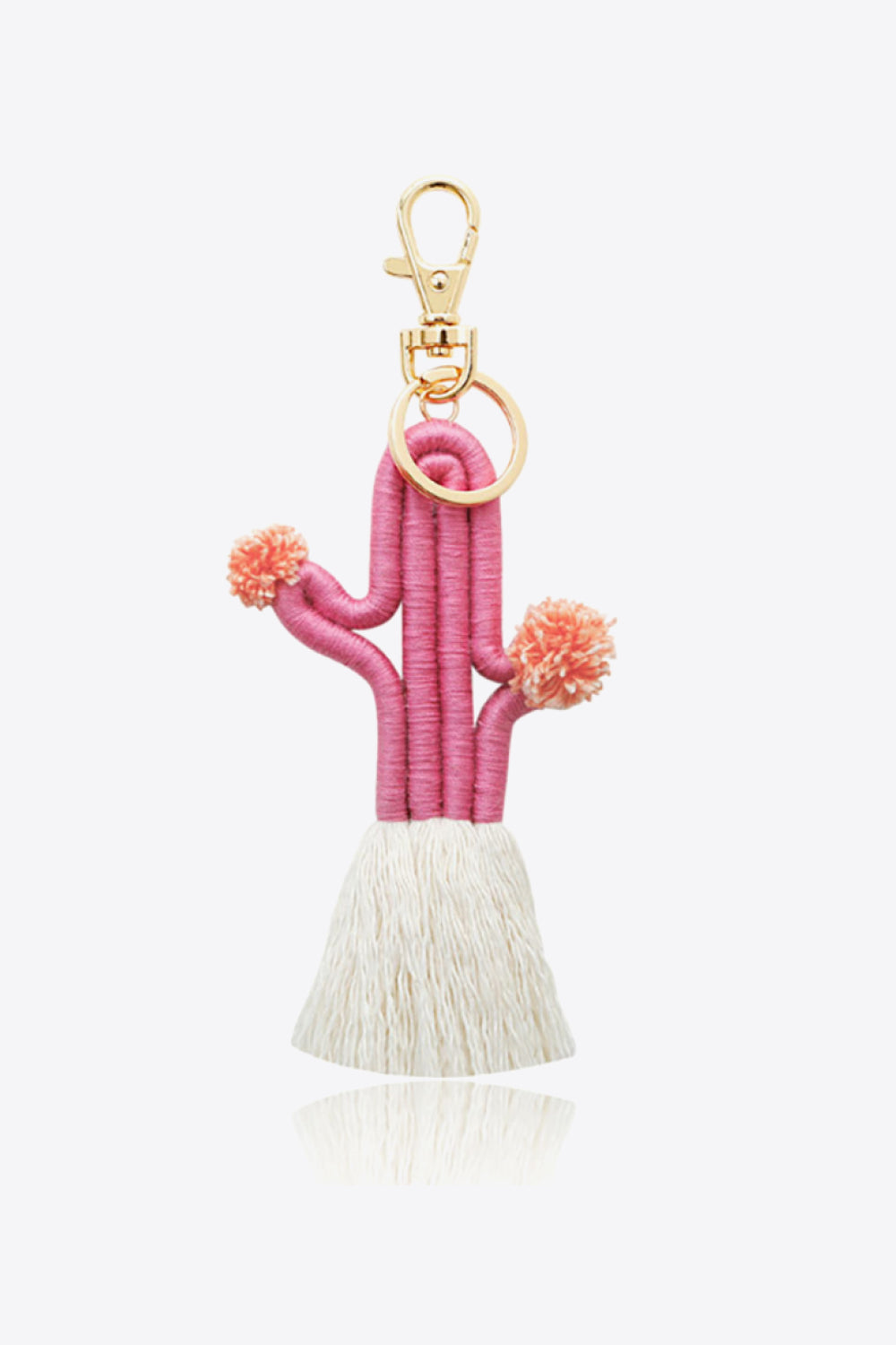 Trendsi Cupid Beauty Supplies Fuchsia Pink / One Size Keychains Cactus Keychain with Fringe