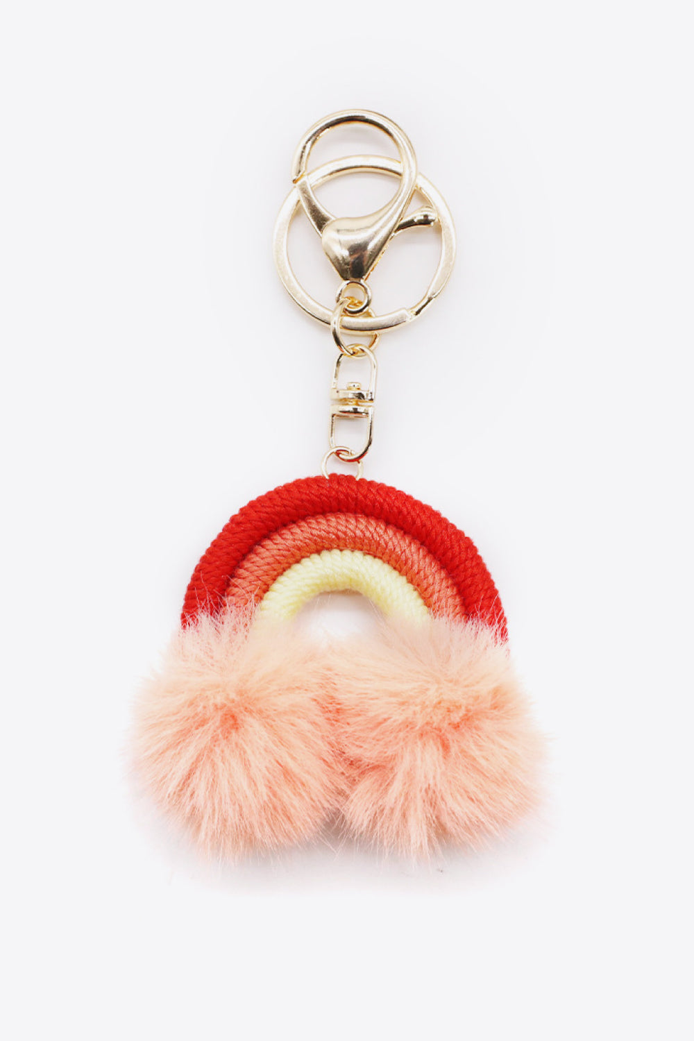 Trendsi Cupid Beauty Supplies Peach / One Size Keychains Assorted 4-Pack Rainbow Pom Pom Keychain