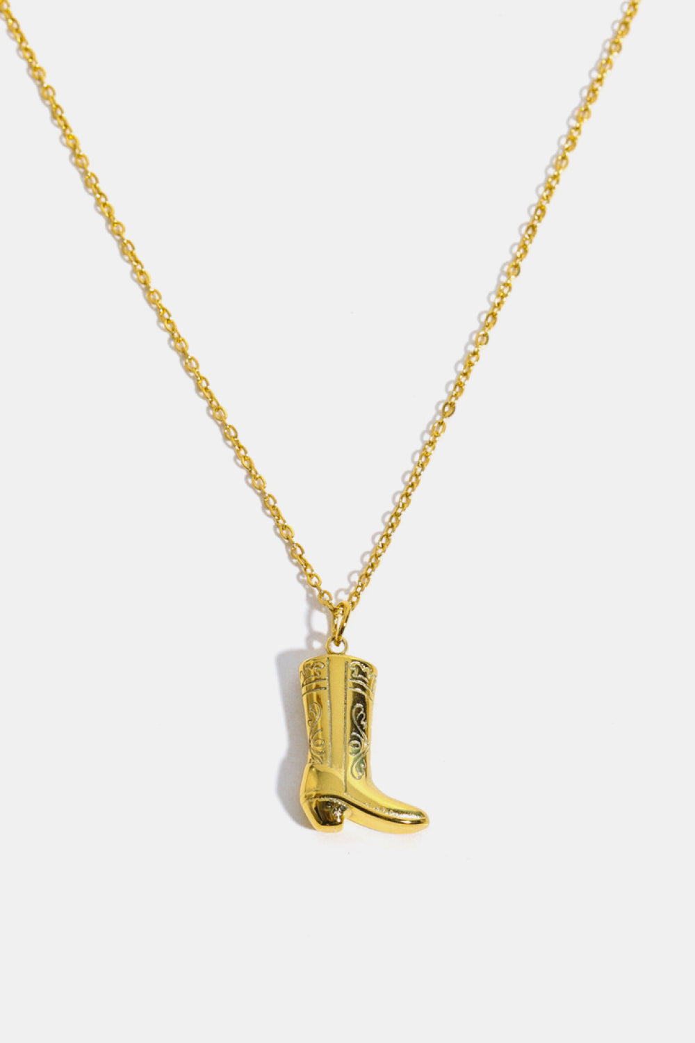 Trendsi Cupid Beauty Supplies Gold / One Size Women Necklace Cowboy Boot Pendant Stainless Steel Necklace