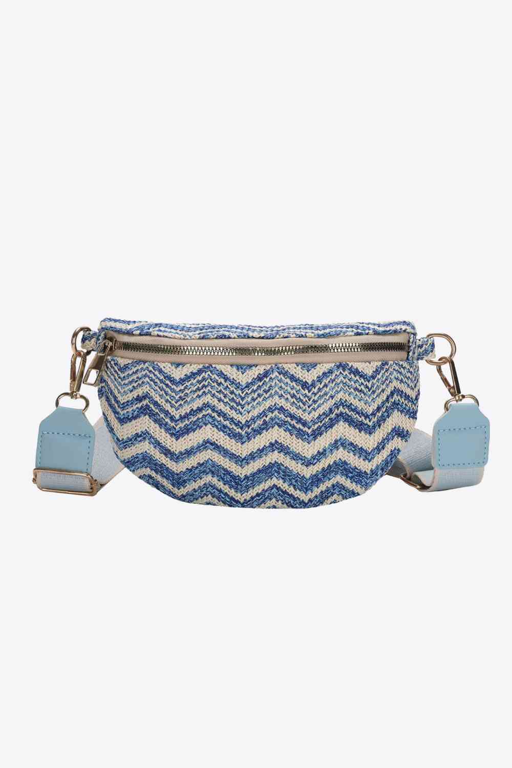 Cupid Beauty Supplies Cupid Beauty Supplies Pastel Blue / One Size Women Sling Bag Chic Mini Chevron Straw Sling Bag - Striped Style, Elegance