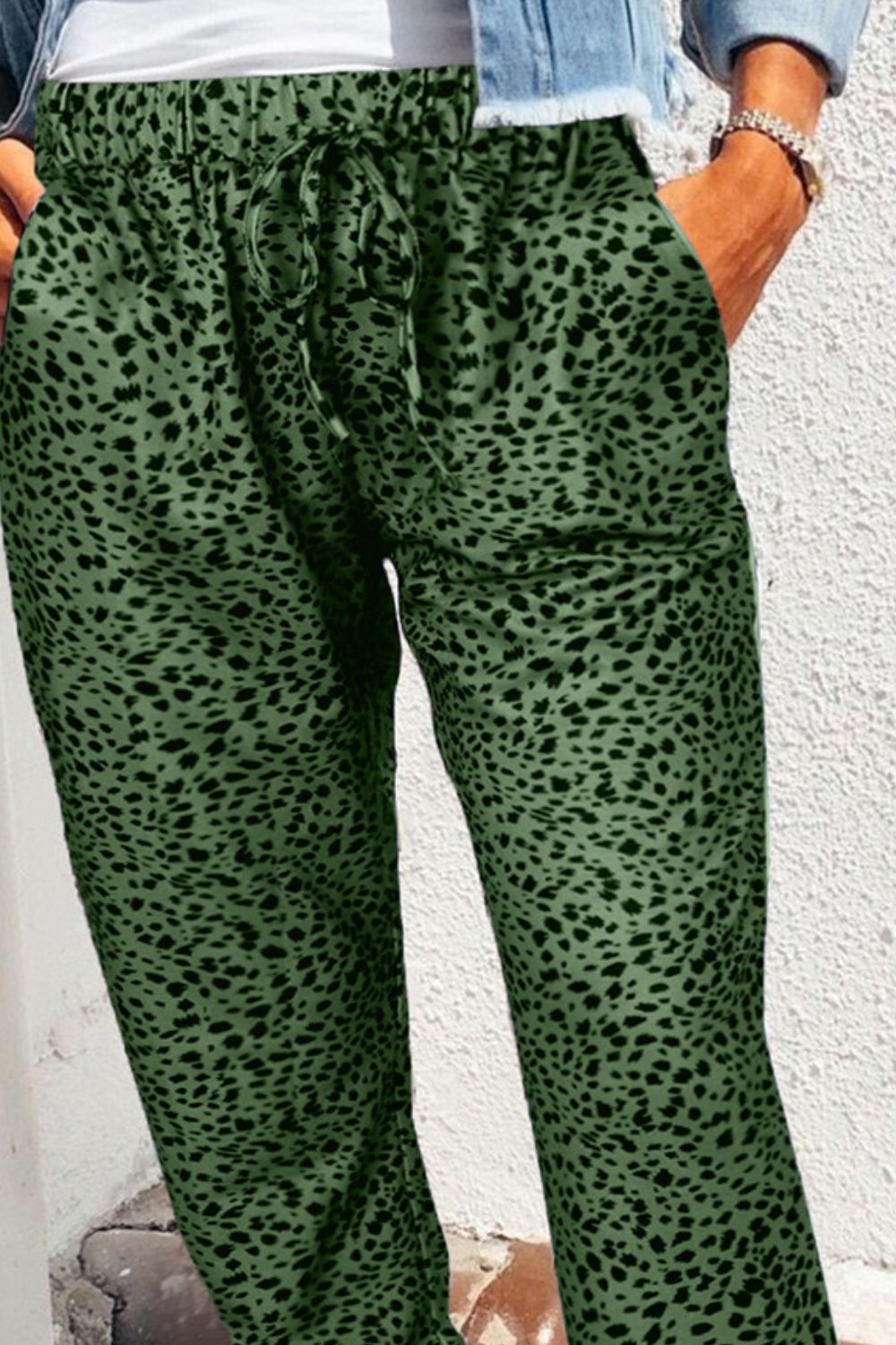 Trendsi Cupid Beauty Supplies Women Pants Double Take Leopard Print Joggers with Pockets