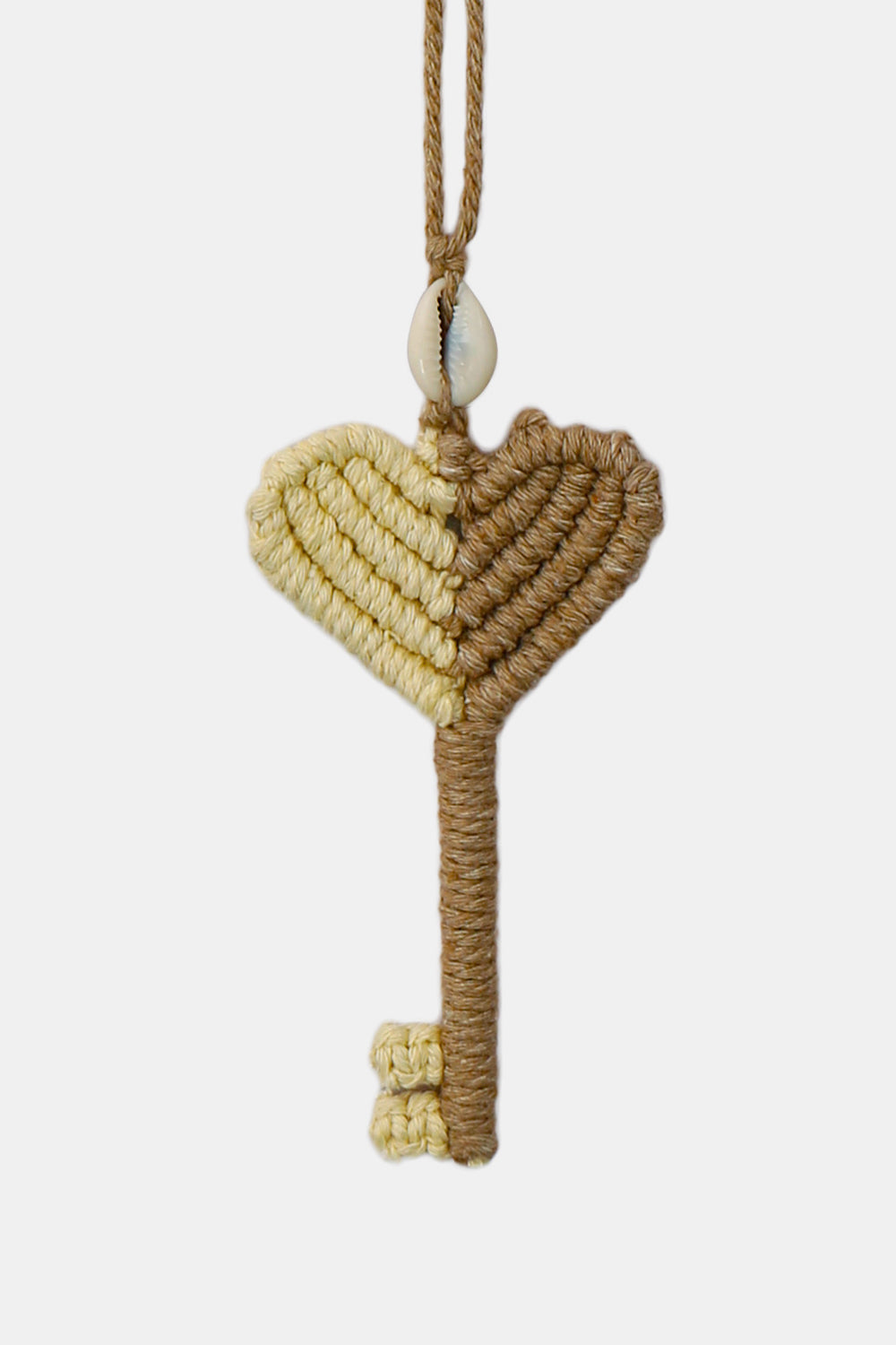 Trendsi Cupid Beauty Supplies Khaki / One Size Keychains Cotton Cord Key Shape Pendant Necklace