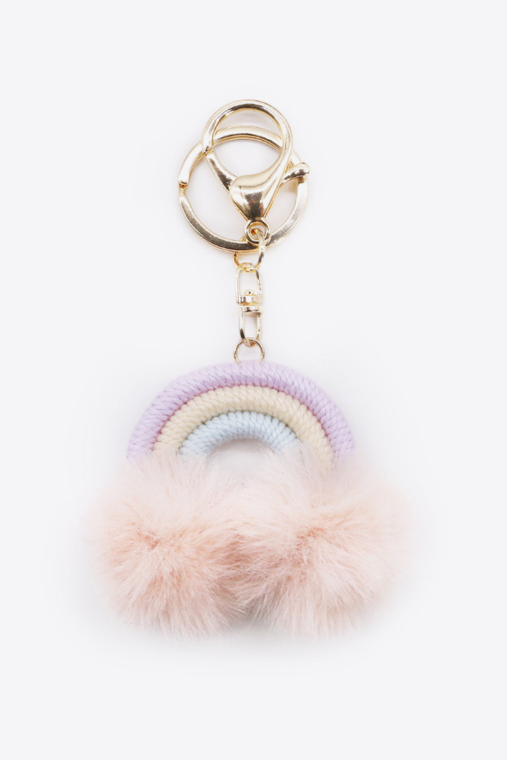 Trendsi Cupid Beauty Supplies Light Apricot / One Size Keychains Assorted 4-Pack Rainbow Pom Pom Keychain