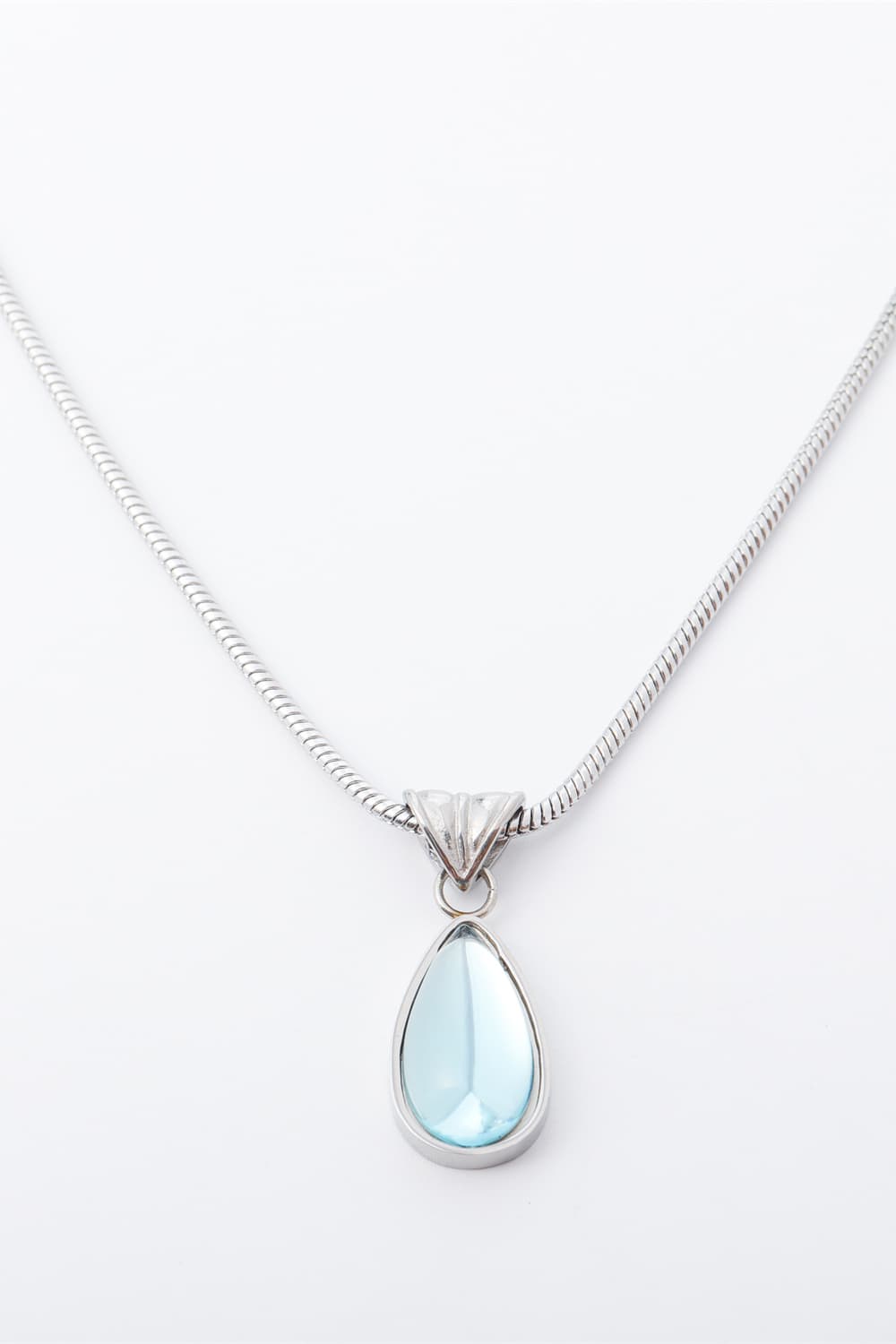 Trendsi Cupid Beauty Supplies Silver / One Size Women Necklace Teardrop Shape Titanium Steel Pendant Necklace