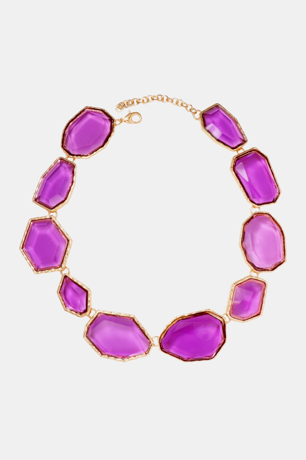 Trendsi Cupid Beauty Supplies Lavender / One Size Women Necklace Geometrical Shape Zinc Alloy Frame Resin Necklace