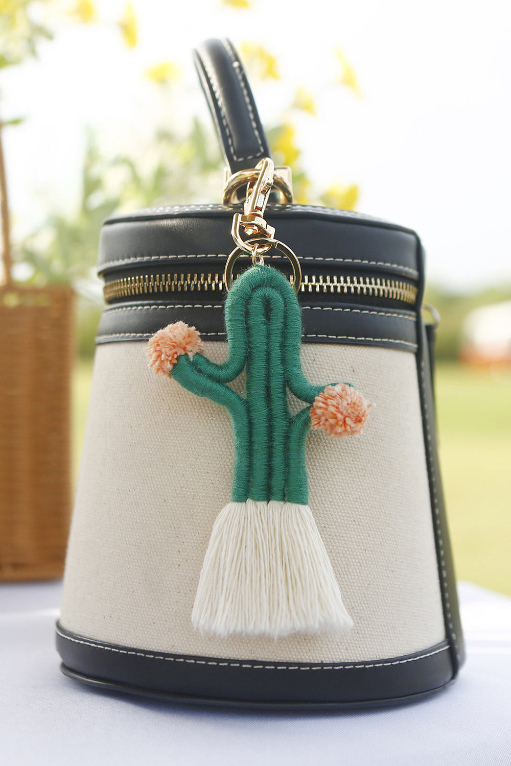 Trendsi Cupid Beauty Supplies Keychains Cactus Keychain with Fringe