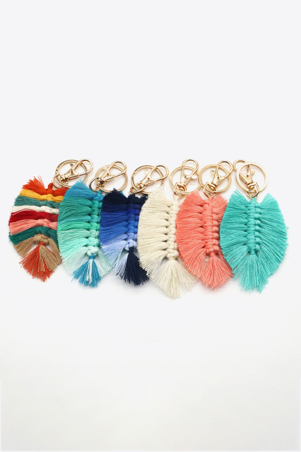 Trendsi Cupid Beauty Supplies Keychains Assorted 4-Pack Leaf Shape Fringe Keychain