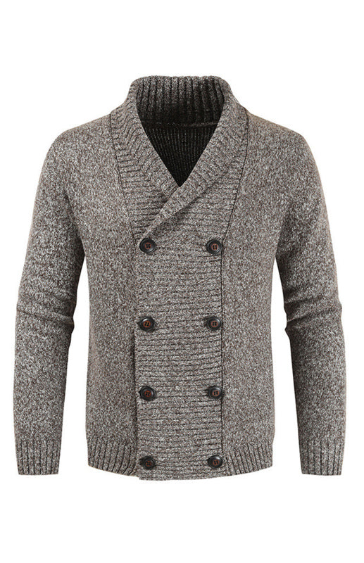 Men's New Sweater Fashion Casual Double Breasted Cardigan