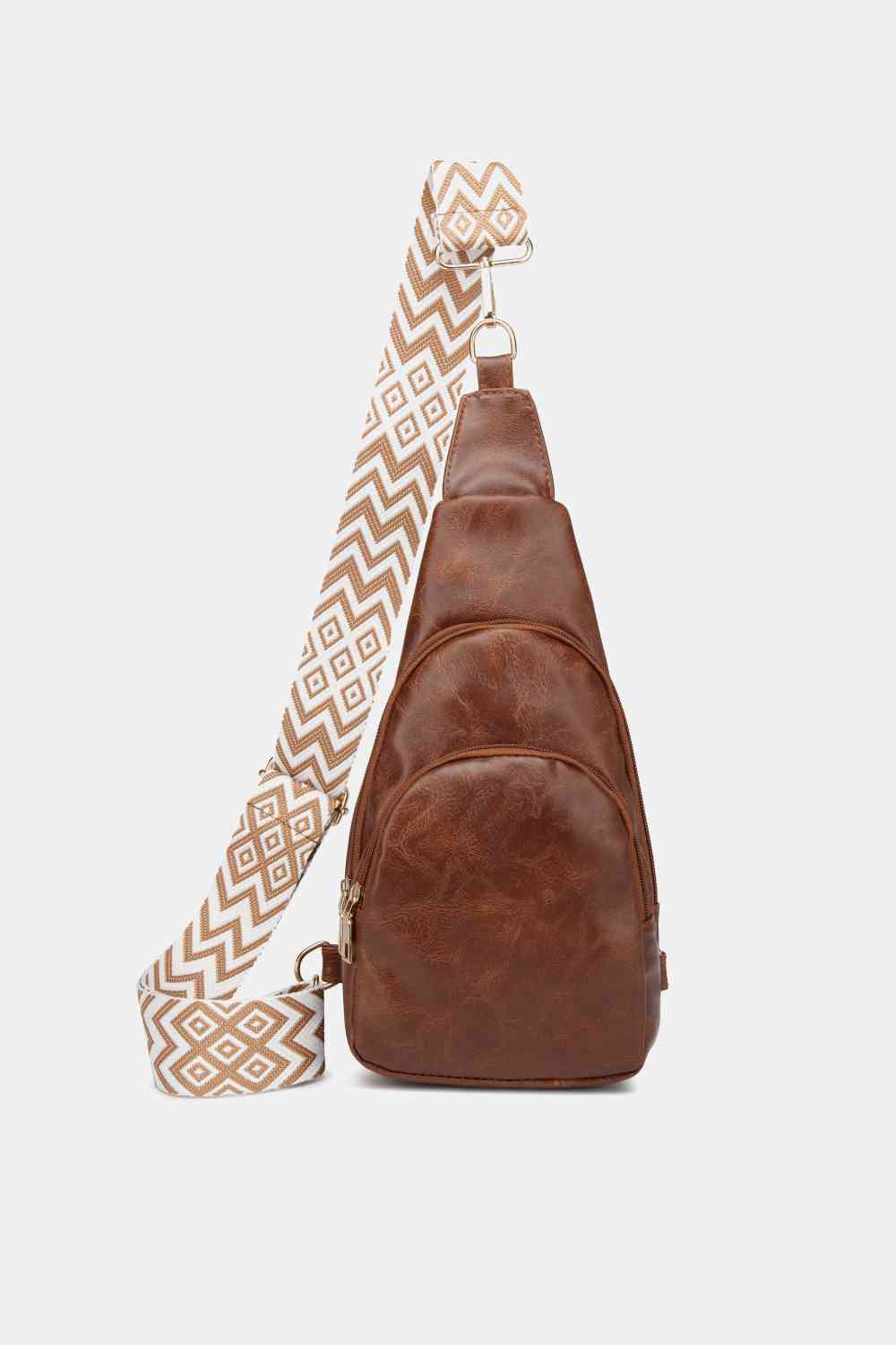 Large PU Leather Sling Bag - Stylish & Sturdy | Unique Solid Pattern