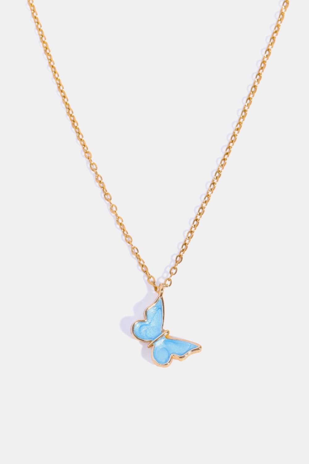 Trendsi Cupid Beauty Supplies Sky Blue / One Size Women Necklace Butterfly Pendant Copper 14K Gold-Plated Necklace