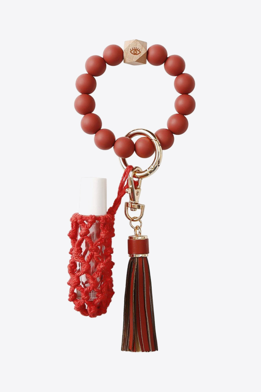 Trendsi Cupid Beauty Supplies Deep Red / One Size Keychains Evil Eye Beaded Keychain with Tassel