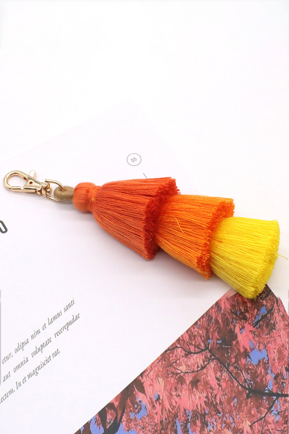 Trendsi Cupid Beauty Supplies Papaya / One Size Keychains 4-Pack Multicolored Fringe Keychain, Color Varies