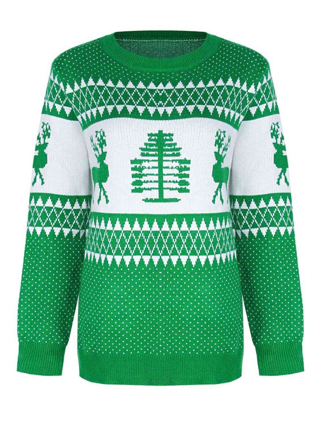 Christmas Theme Round Neck Sweater