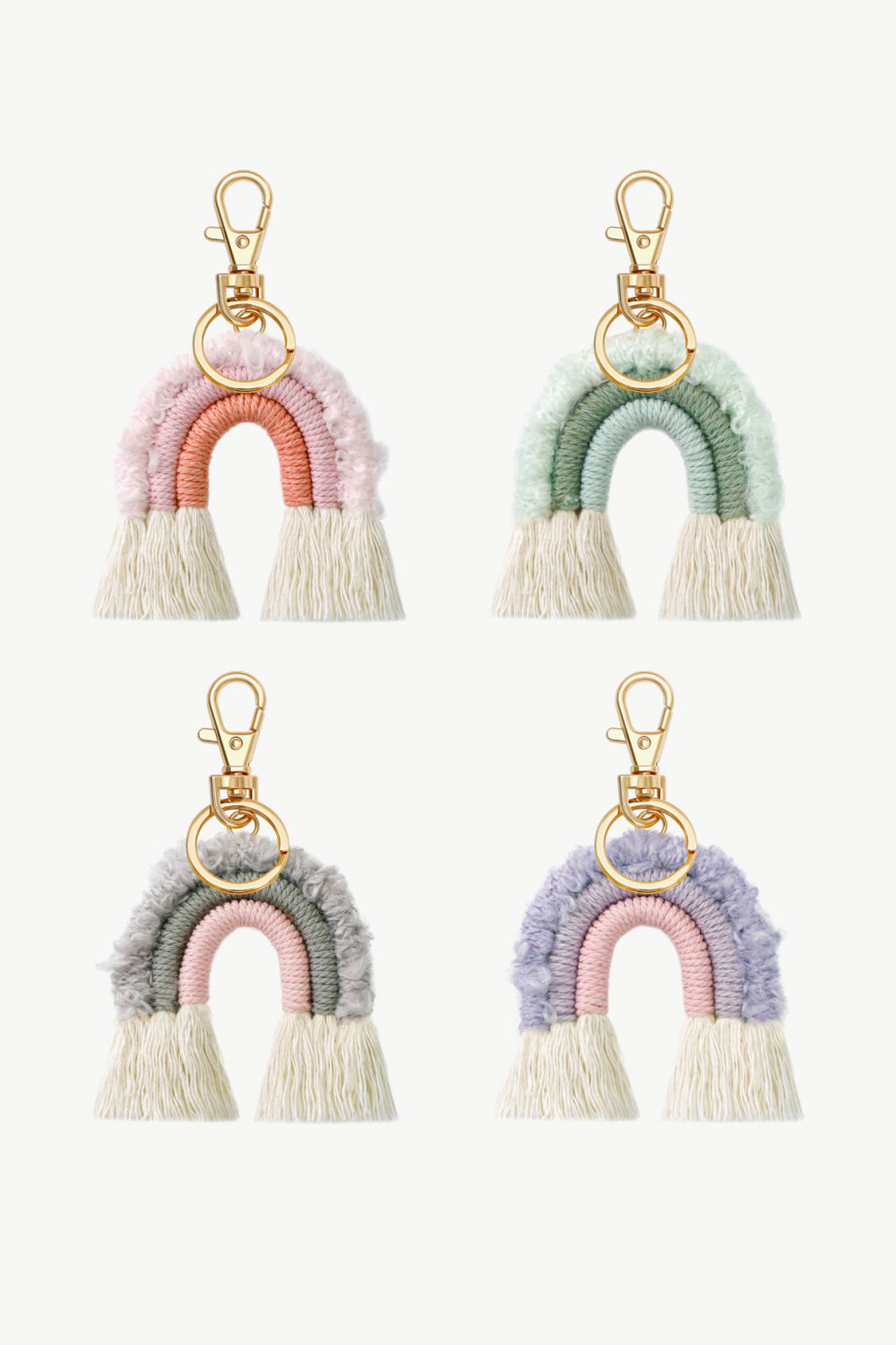 Trendsi Cupid Beauty Supplies Keychains Fringe Trim Rainbow Key Chain