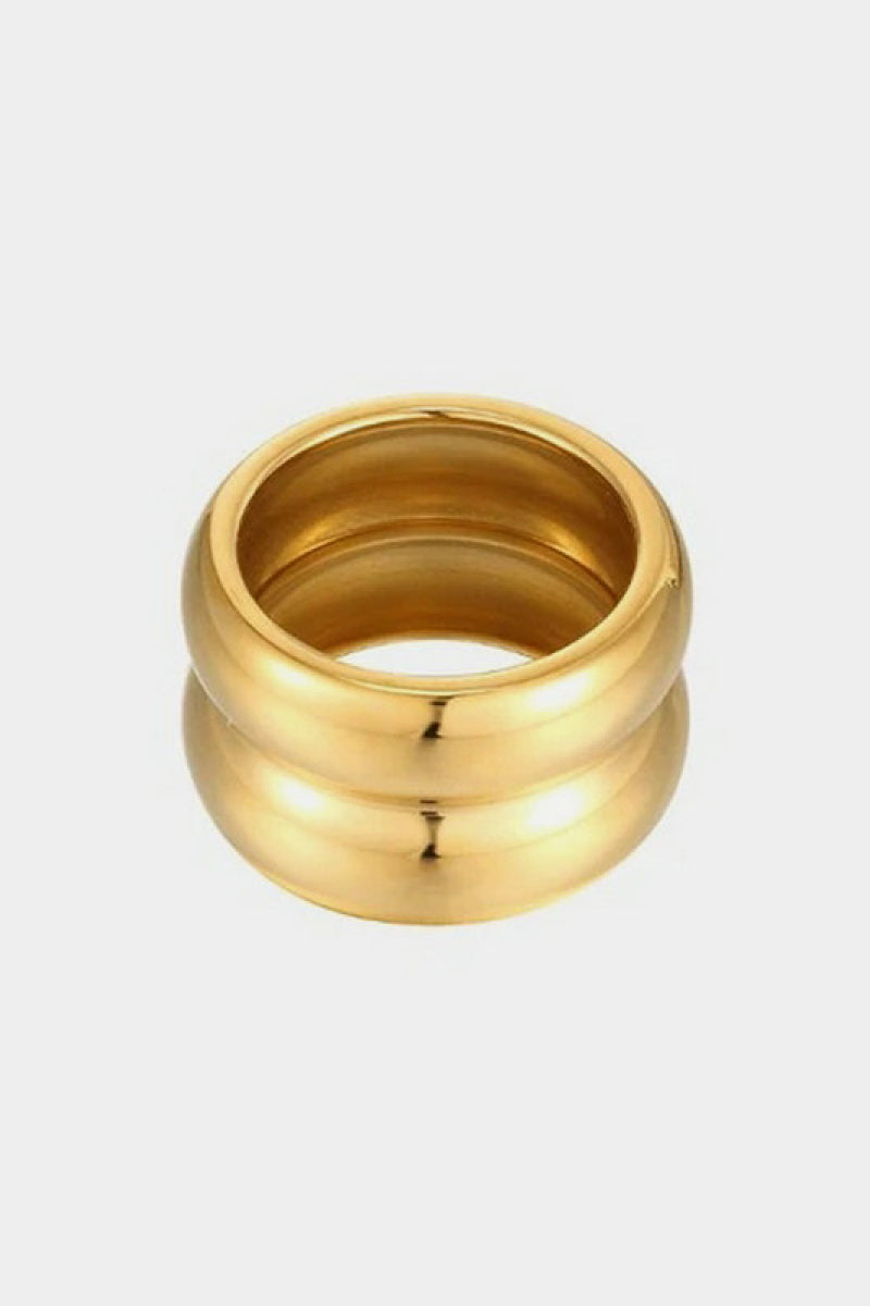 Trendsi Cupid Beauty Supplies Woman Rings Gold Double Ridge Ring