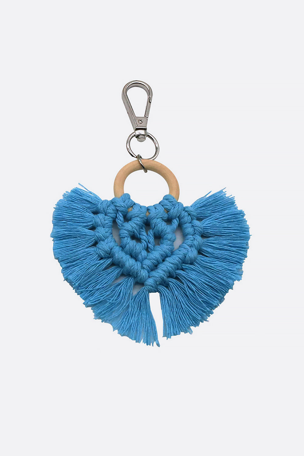 Trendsi Cupid Beauty Supplies Azure / One Size Keychains Assorted 4-Pack Heart-Shaped Macrame Fringe Keychain