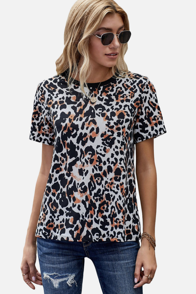 Trendsi Cupid Beauty Supplies Woman's T-Shirts Leopard Print T-Shirt