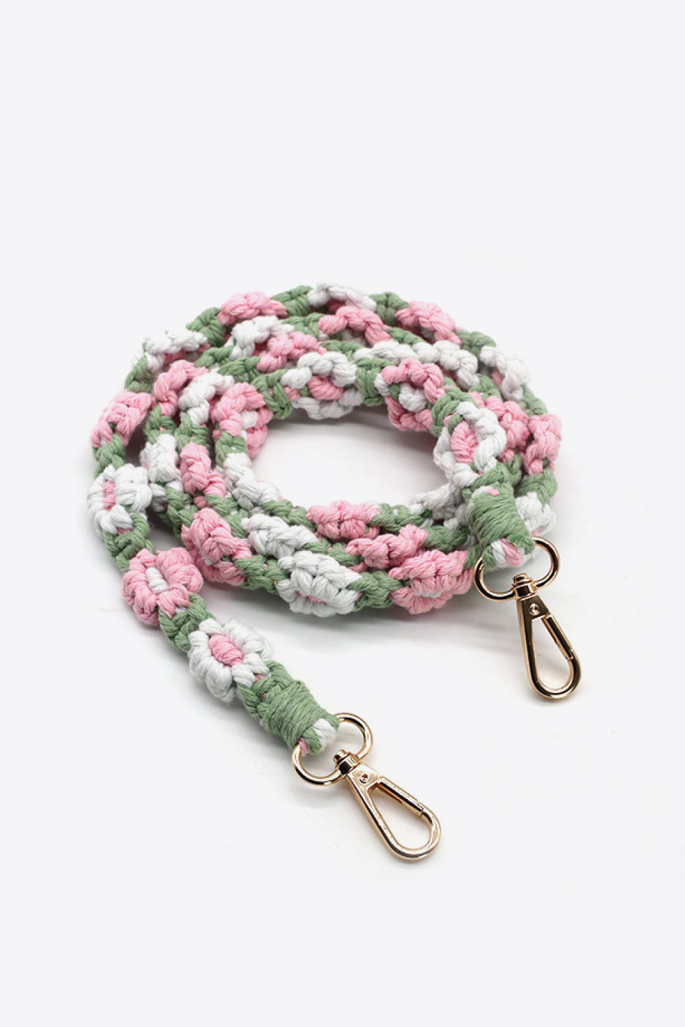 Trendsi Cupid Beauty Supplies Pink/Green / One Size Keychains Macrame Flower Lanyard